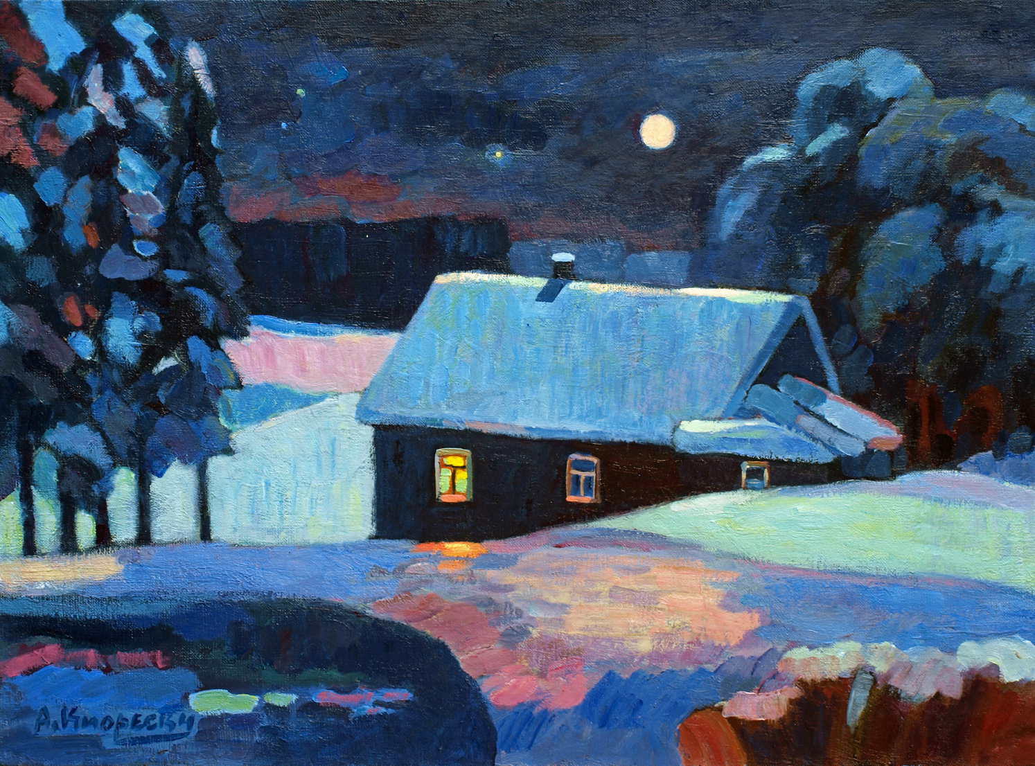 Николай Арндт художник зимняя ночь